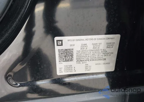 2019 Chevrolet Equinox Premier из США, поврежденный, VIN 2GNAXPEX5K6199028